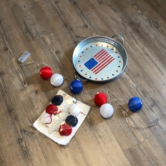 4th of July/America Tray/Garland Decor Bundle - Picture 1 of 5
